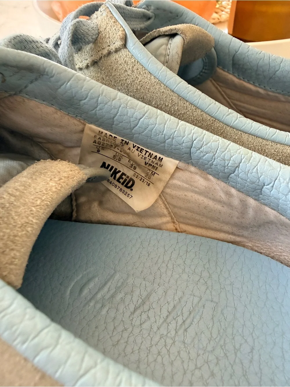 Nike Light Blue Suede Classic Cortez-Style Sneakers